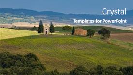  Presentation with tuscany - Colorful theme enhanced with chapel-of-the-madonna-di backdrop and a teal colored foreground