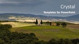  Presentation with tuscany - PPT theme consisting of chapel-of-the-madonna-di background and a gray colored foreground