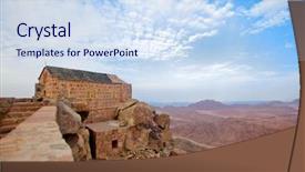  Presentation with orthodox - PPT layouts featuring chapel on mount sinai moses background and a sky blue colored foreground