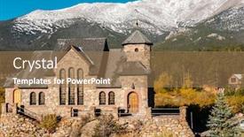  Presentation with changing season - Audience pleasing PPT layouts consisting of chapel on the rock church of saint malo near estes park season changing from autumn to winter rocky mountains colorado usa backdrop and a coral colored foreground