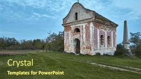  Presentation with field of lavendar - Presentation theme featuring chapel-ruines-on-a-field background and a tawny brown colored foreground
