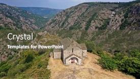  Presentation with mountain top - Presentation theme consisting of chapel-saint-loup-at-villefort background and a tawny brown colored foreground