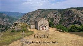  Presentation with mountain top - Presentation theme enhanced with chapel-saint-loup-at-villefort background and a coral colored foreground