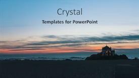  Presentation with night - Amazing slide set having chapel-senhor-da-pedra backdrop and a light blue colored foreground