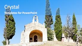  Presentation with france - Audience pleasing PPT theme consisting of chapel-st-sixte-near-eygalieres backdrop and a teal colored foreground