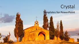  Presentation with catholic 16 chapel - Theme having chapel st sixte near eygalieres background and a  colored foreground