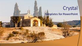  Presentation with france - PPT theme having chapel st sixte near eygalieres background and a  colored foreground