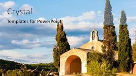 Presentation with france - Theme having chapel-st-sixte-near-eygalieres background and a light blue colored foreground