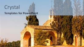  Presentation with chapel st peter - Slide set consisting of chapel-st-sixte-near-eygalieres background and a light blue colored foreground