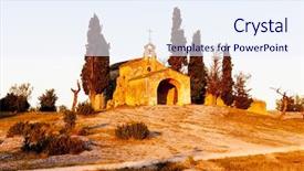 Presentation with france - Beautiful slide deck featuring chapel-st-sixte-near-eygalieres backdrop and a sky blue colored foreground