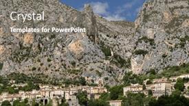  Presentation with notre dame - PPT layouts featuring chapelle-notre-dame-moustiers-sainte background and a gray colored foreground