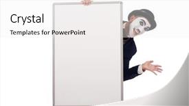  Presentation with airport boarding board - Presentation consisting of chaplin - funny man with blank board background and a  colored foreground