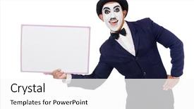  Presentation with hollywood - Audience pleasing PPT layouts consisting of hollywood movies - funny man with blank board backdrop and a  colored foreground