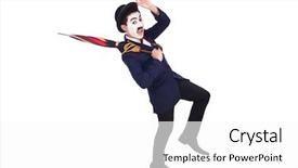  Presentation with umbrella - PPT theme with chaplin - funny man with umbrella background and a  colored foreground