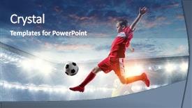  Presentation with champion - Cool new PPT theme with chapmion - little soccer champion mixed media backdrop and a ocean colored foreground