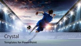  Presentation with champion - Colorful PPT theme enhanced with chapmion - little soccer champion mixed media backdrop and a light blue colored foreground