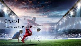  Presentation with soccer - Presentation theme featuring chapmion - little soccer champions mixed media background and a light blue colored foreground