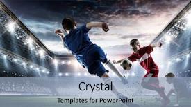  Presentation with soccer - PPT theme enhanced with chapmion - little soccer champions mixed media background and a light blue colored foreground