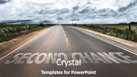  Presentation with road - Slides consisting of chapter - second chance written on road background and a gray colored foreground