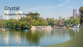  Presentation with mexico city - Presentation theme enhanced with chapultepec park in mexico background and a light blue colored foreground