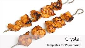  Presentation with chicken little chicks - Colorful PPT theme enhanced with char - chicken tikka kebabs backdrop and a sky blue colored foreground