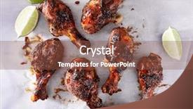  Presentation with baking - PPT theme featuring char - jamaican caribbean jerk chicken background and a tawny brown colored foreground