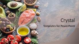  Presentation with graphite - PPT theme consisting of char - raw salmon with spices background and a coral colored foreground