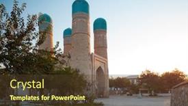  Presentation with uzbekistan - Amazing theme having char-minor-chor-minor-madrasa backdrop and a tawny brown colored foreground