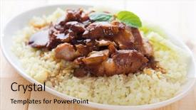  Presentation with medicina tradicional chinesa chinese herb - PPT theme enhanced with char siu - chinese sticky pork background and a coral colored foreground