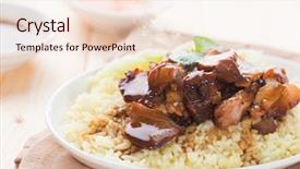  Presentation with hot sauce - Cool new theme with char siu rice - chinese sticky backdrop and a lemonade colored foreground