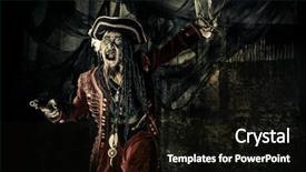  Presentation with novel - Presentation theme with character aggressive angry pirate risen background and a black colored foreground