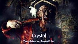  Presentation with novel - Theme enhanced with character aggressive angry pirate risen background and a wine colored foreground