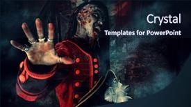  Presentation with novel - PPT theme with character aggressive angry pirate risen background and a wine colored foreground