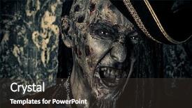  Presentation with novel - Slides featuring character aggressive angry pirate risen background and a dark gray colored foreground