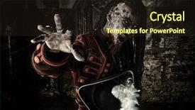  Presentation with novel - PPT theme having character aggressive angry pirate risen background and a wine colored foreground