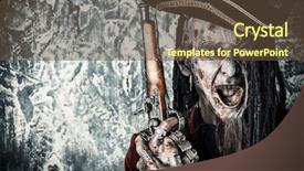  Presentation with novel - Theme enhanced with character aggressive angry pirate risen background and a tawny brown colored foreground