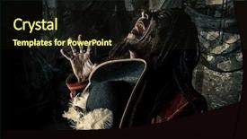  Presentation with novel - PPT theme consisting of character aggressive angry pirate risen background and a wine colored foreground