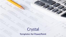  Presentation with business calculator - Cool new slide deck with character counts - close up of business stationery backdrop and a sky blue colored foreground