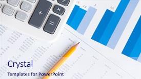  Presentation with business calculator - Presentation theme consisting of character counts - close up view of business background and a sky blue colored foreground