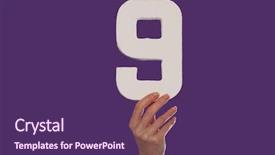  Presentation with measurement - Presentation consisting of character counts - female hand holding up background and a violet colored foreground