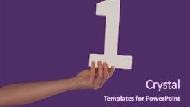  Presentation with measurement - Colorful presentation enhanced with character counts - female hand holding up backdrop and a violet colored foreground
