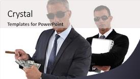  Presentation with men health work - PPT theme consisting of character counts - men counting money background and a  colored foreground