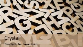  Presentation with letters - Amazing slide set having character education - random wooden block letters lying backdrop and a coral colored foreground