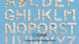  Presentation with english alphabet set in old - PPT theme consisting of character education - set of capital alphabet letters background and a light blue colored foreground