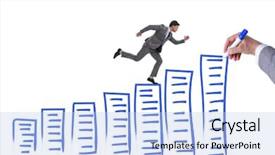  Presentation with diet low carb concept healthy - Colorful PPT layouts enhanced with character pencil - businessman in career progress concept backdrop and a  colored foreground