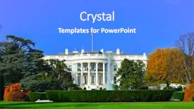  Presentation with white house - Beautiful slide set featuring character pillars - white house - washington dc backdrop and a gray colored foreground