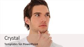  Presentation with decision - Amazing theme having chinese woman hold with white palcard backdrop and a sky blue colored foreground