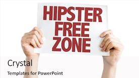  Presentation with zone - Beautiful theme featuring character trait - hipster free zone placard isolated backdrop and a  colored foreground