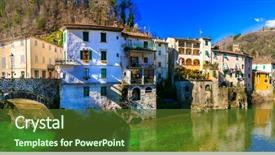  Presentation with hot springs - Amazing slides having characteristic - traditional villages of tuscany backdrop and a tawny brown colored foreground