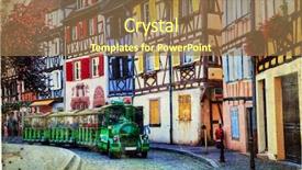  Presentation with romantic - PPT theme with characteristics - colorful houses of romantic colmar background and a coral colored foreground